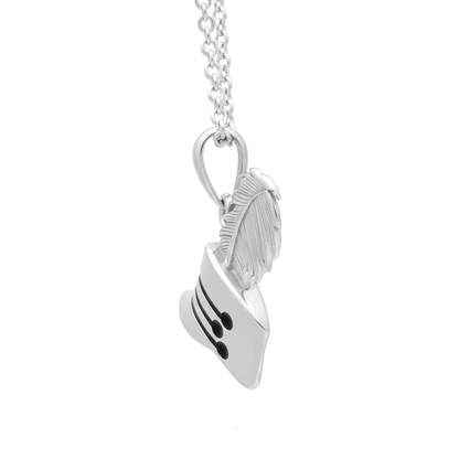 Top Hat and Feather Pendant - Music Lover