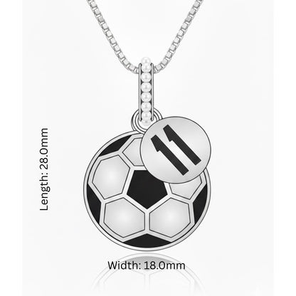 Soccer Ball Pendant with Enamel Finish & False beads Customized Jersey Number "11" Tag