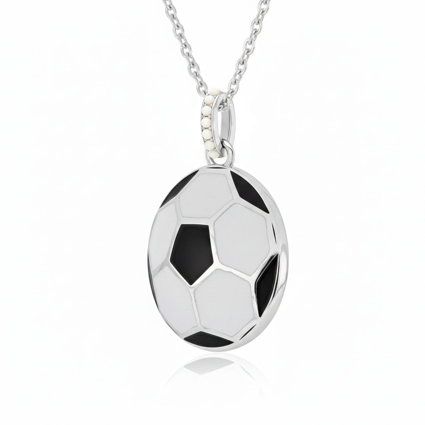 Soccer Ball Pendant with False Metal Beads & Enamel Detailing