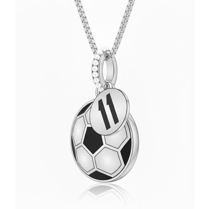 Soccer Ball Pendant with Enamel Finish & False beads Customized Jersey Number "11" Tag
