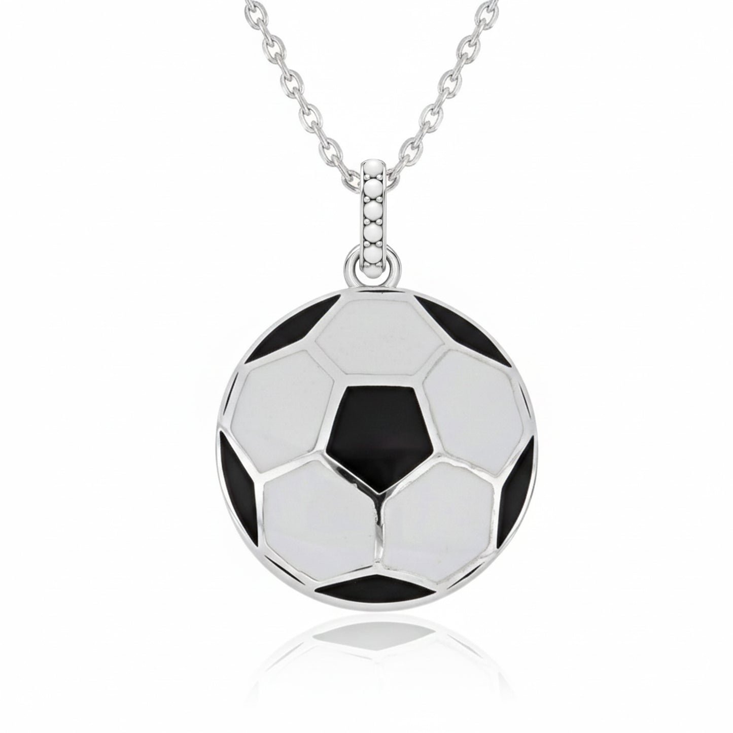 Soccer Ball Pendant with False Metal Beads & Enamel Detailing
