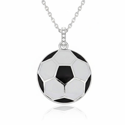 Soccer Ball Pendant with False Metal Beads & Enamel Detailing