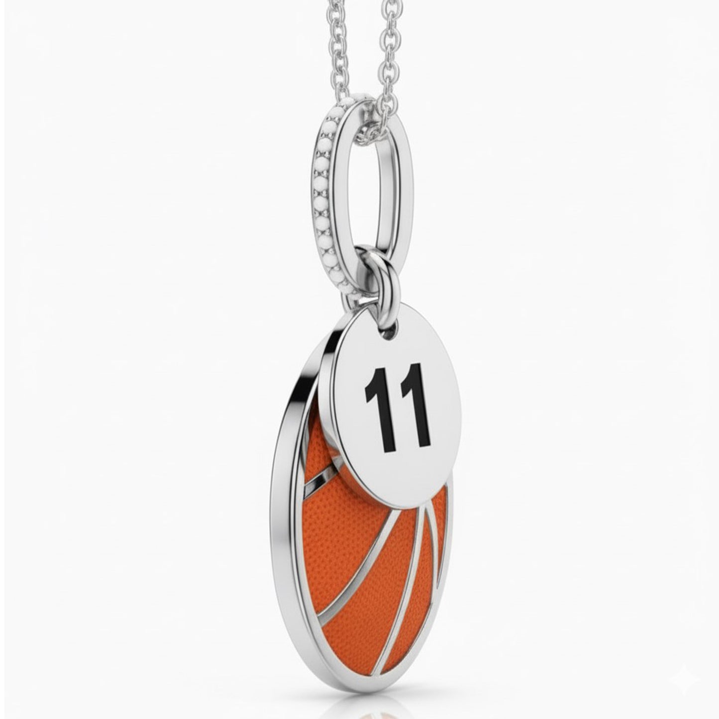 Basketball Pendant With False Beads & Jersey Number Charm