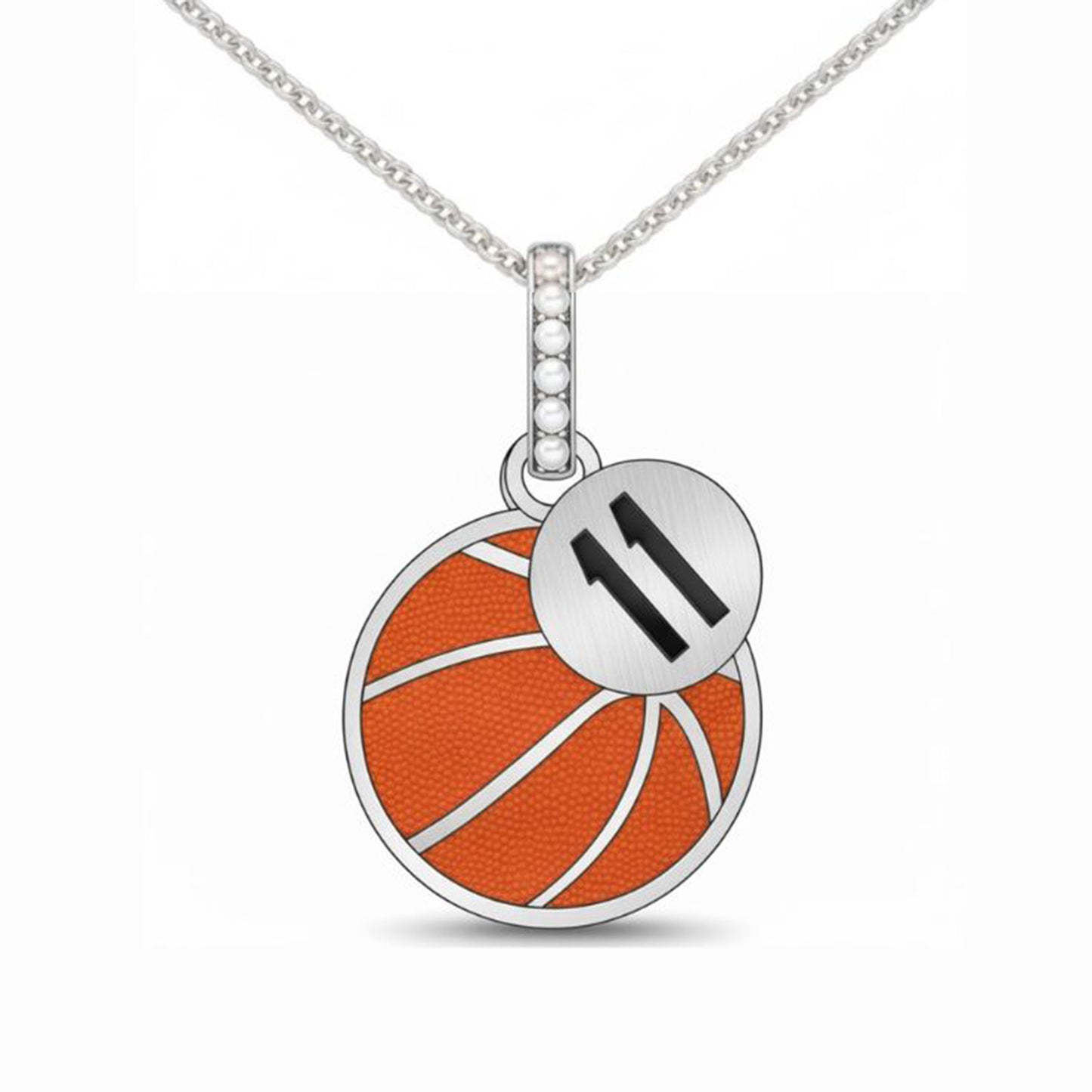 Basketball Pendant With False Beads & Jersey Number Charm
