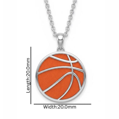 Classic Basketball Pendant With Enamel