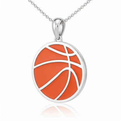 Basketball Ball Pendant with Enamel
