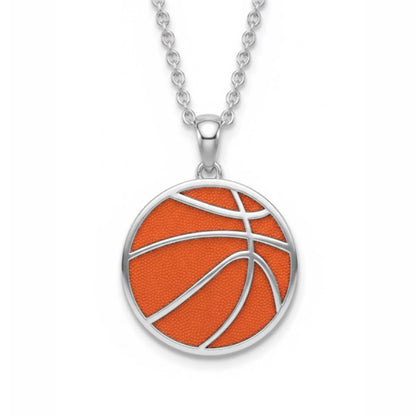 Classic Basketball Pendant With Enamel