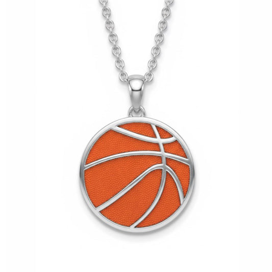 Classic Basketball Pendant With Enamel