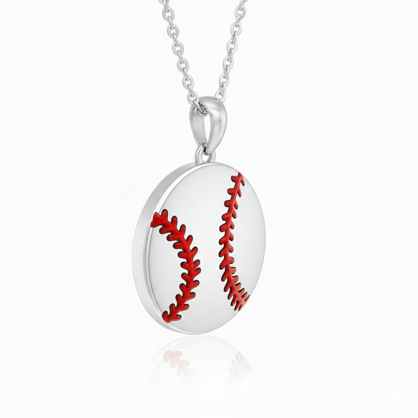 Baseball Ball Pendant with Red Stitch Enamel