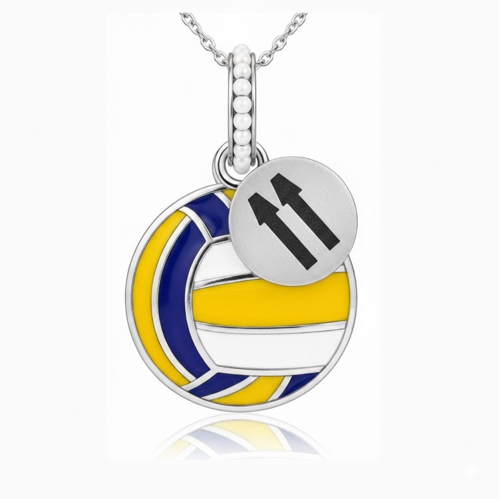 Volleyball Pendant Ball With Customized Number False Beads Tag With Enamel