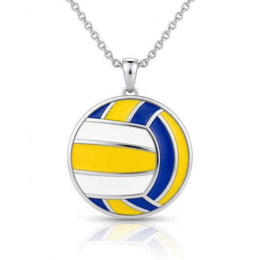 Volleyball Ball Pendant With Enamel