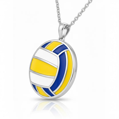 Volleyball Ball Pendant With Enamel