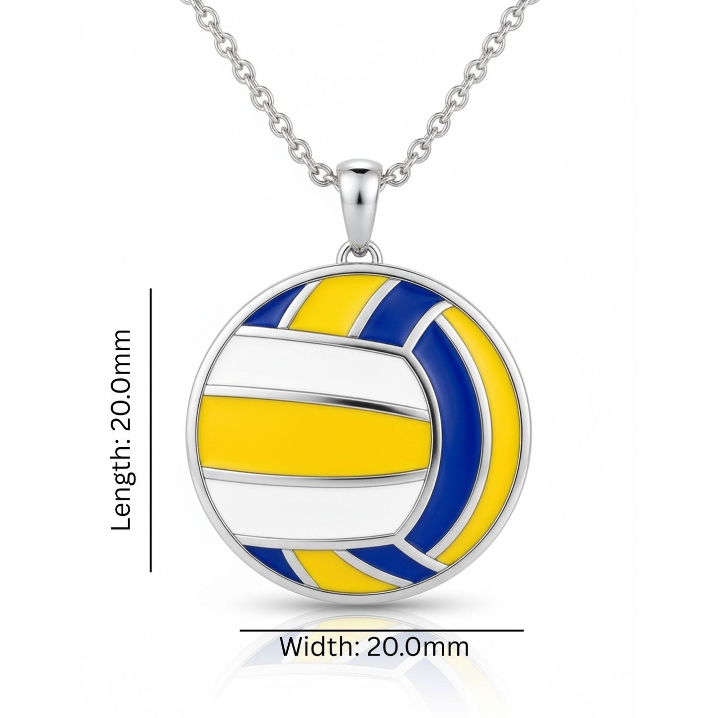 Volleyball Ball Pendant With Enamel