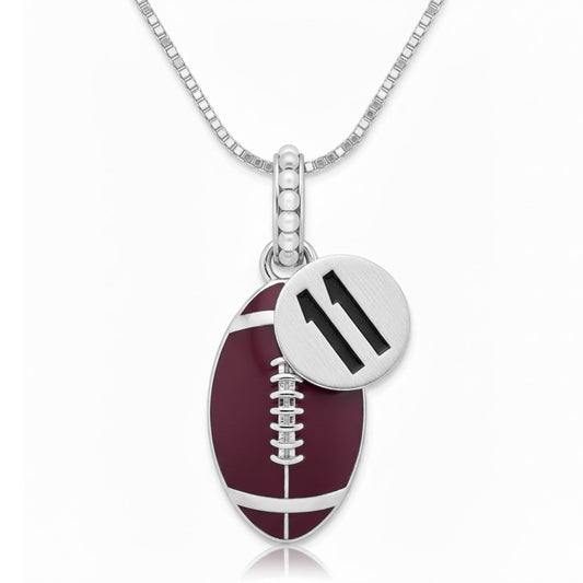 Football Pendant with False beads Accents & Enamel Finish
