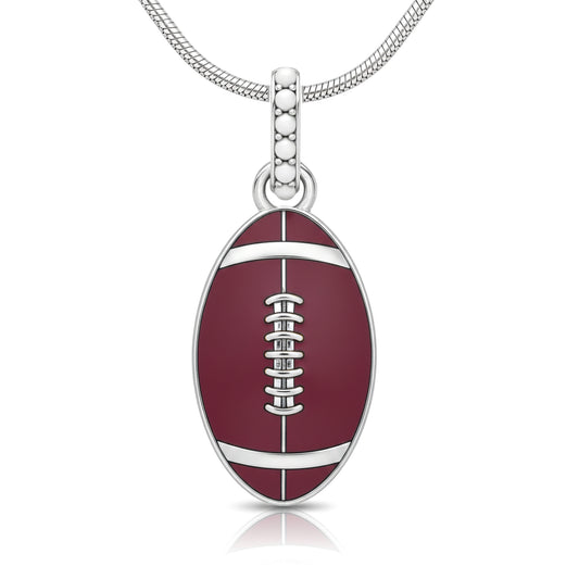 Football Ball Pendant with Metal False Beads & Enamel & Texture Detailing