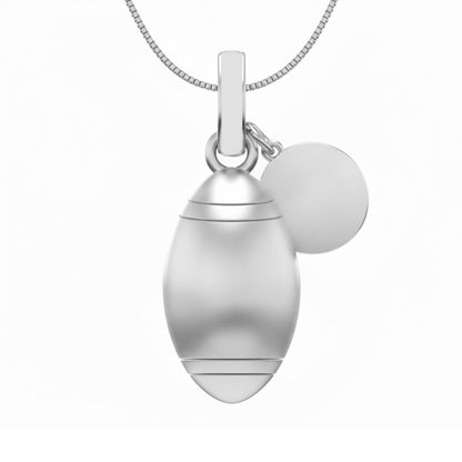 Football Pendant with Zircon & Jersey Number"11" Design Charm