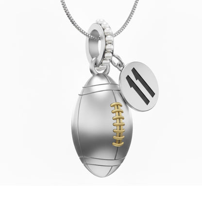 Football Pendant With False Beads Jersey Number Charm