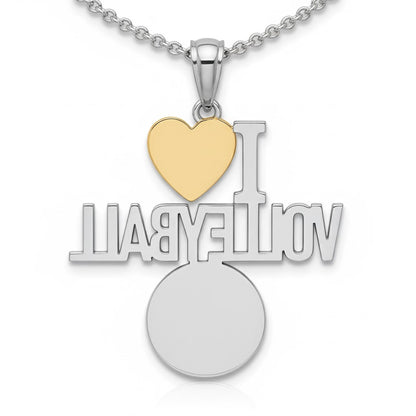 Spike Squad Heart Volleyball Pendant With Gold Plated Heart