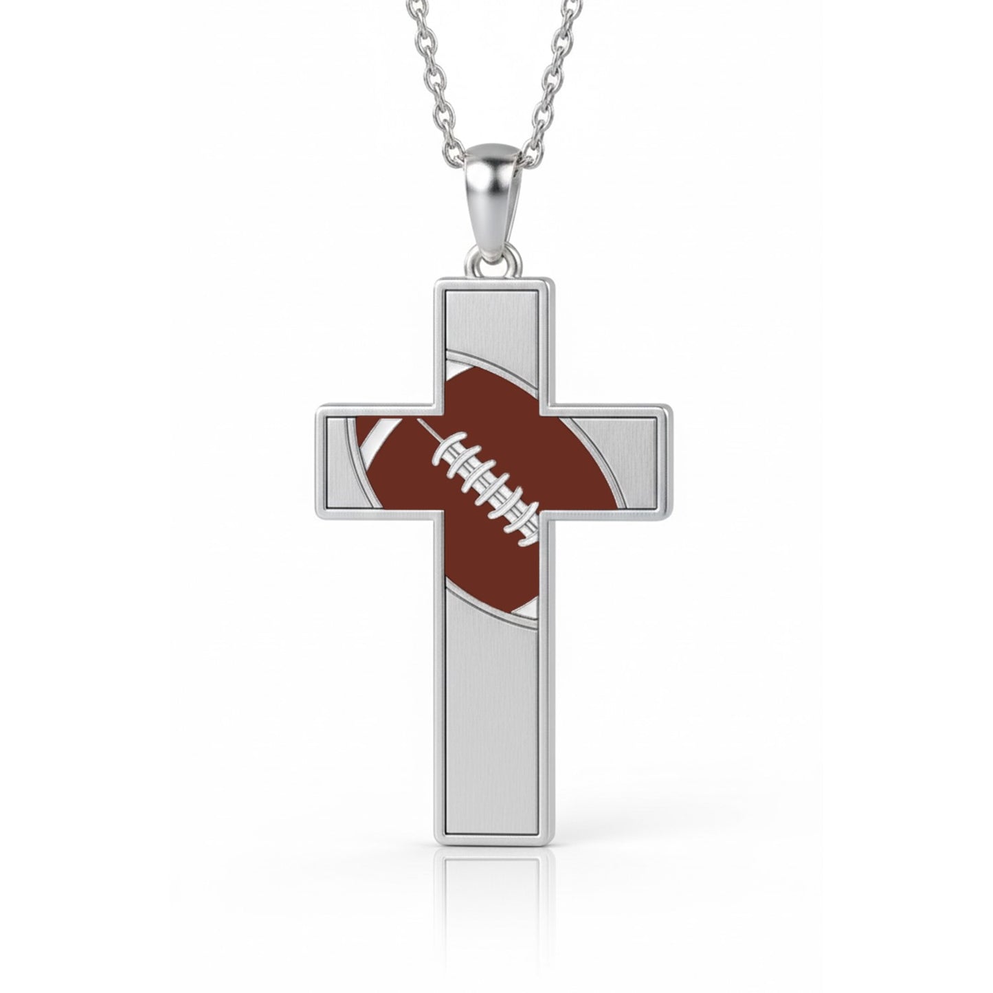 Football Cross Pendant With Enamel