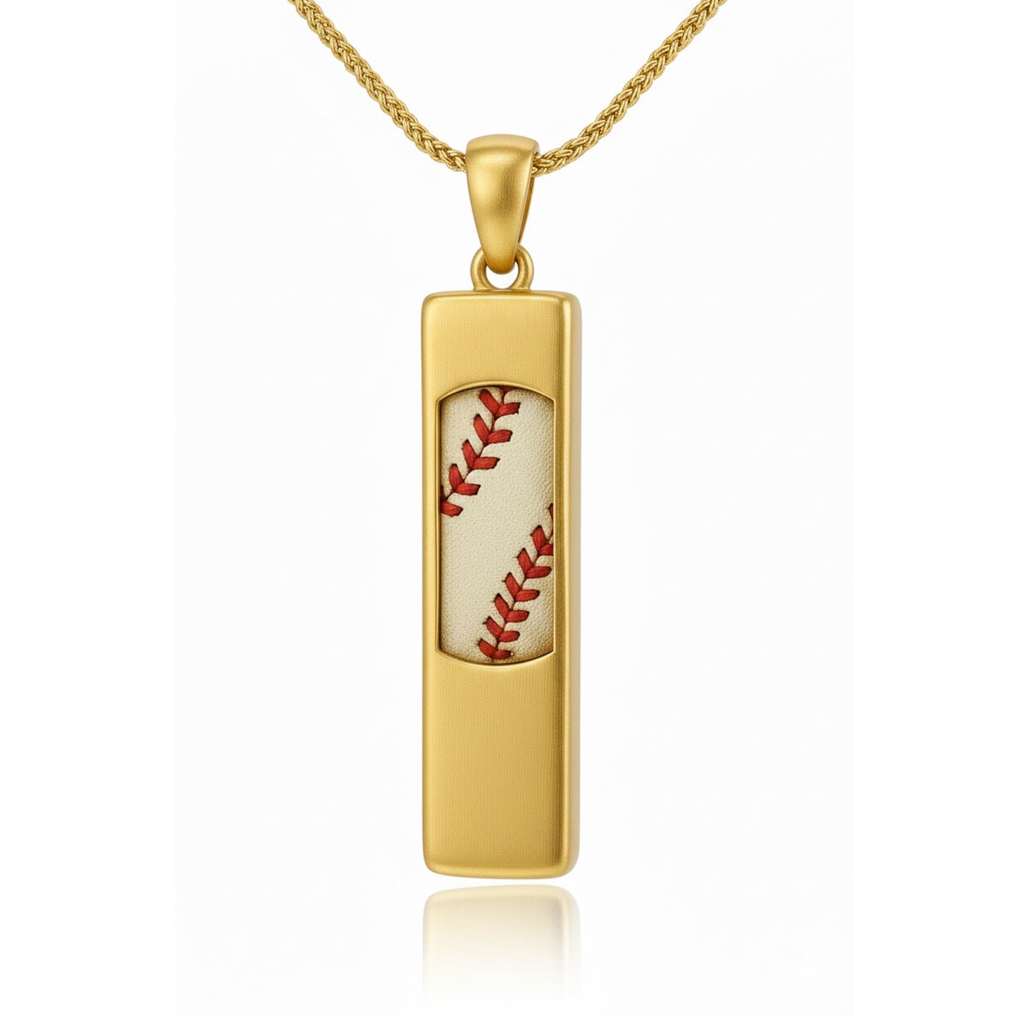 Softball - Stylish Softball Stitch Bar Pendant