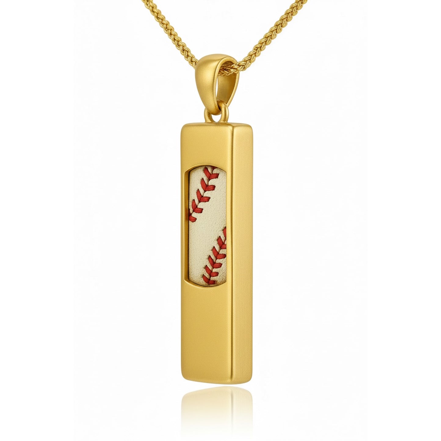 Softball - Stylish Softball Stitch Bar Pendant