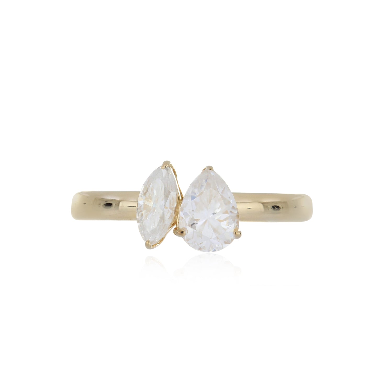 Moissanite 1.10ctw Ring in Yellow Gold-Plated Sterling Silver
