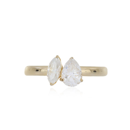 Moissanite 1.10ctw Ring in Yellow Gold-Plated Sterling Silver