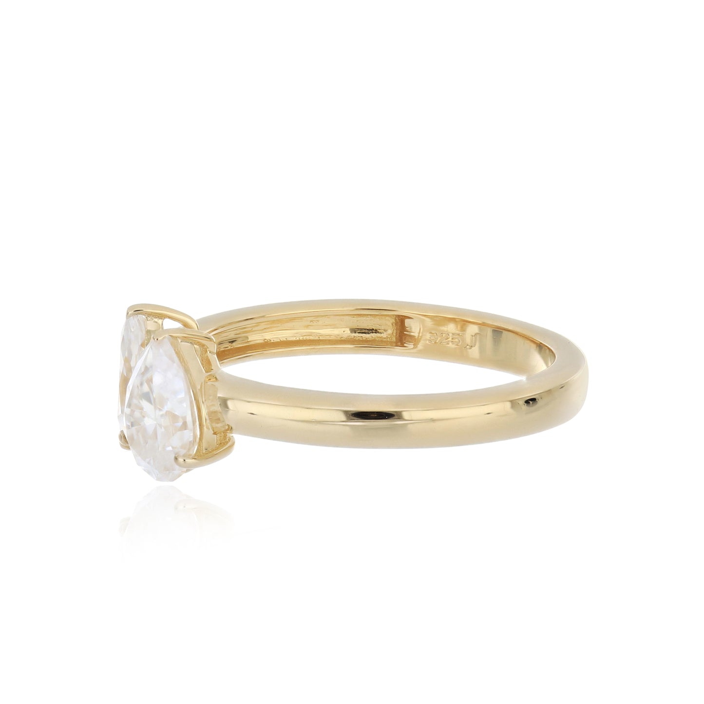 Moissanite 1.10ctw Ring in Yellow Gold-Plated Sterling Silver
