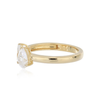 Moissanite 1.10ctw Ring in Yellow Gold-Plated Sterling Silver