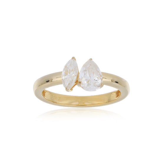 Moissanite 1.10ctw Ring in Yellow Gold-Plated Sterling Silver