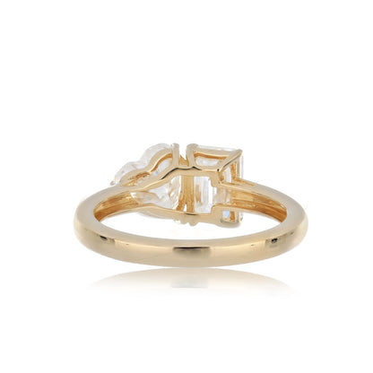 Moissanite 2.45ctw Ring in Yellow Gold-Plated Sterling Silver