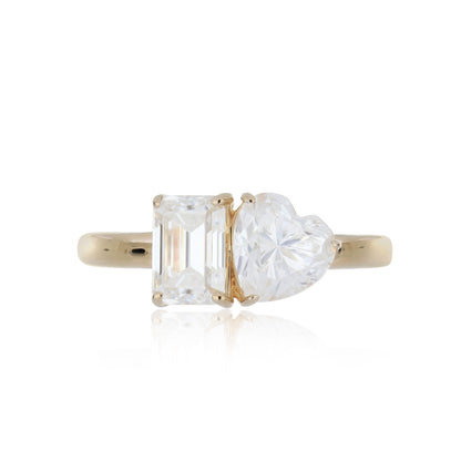 Moissanite 2.45ctw Ring in Yellow Gold-Plated Sterling Silver