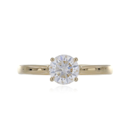 Moissanite 0.85 cwt. Ring in Sterling Silver with Yellow Gold Plated