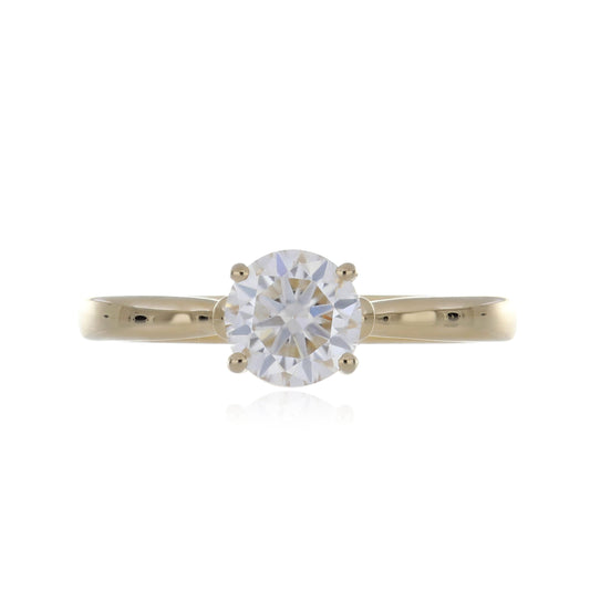 Moissanite 0.85 cwt. Ring in Sterling Silver with Yellow Gold Plated