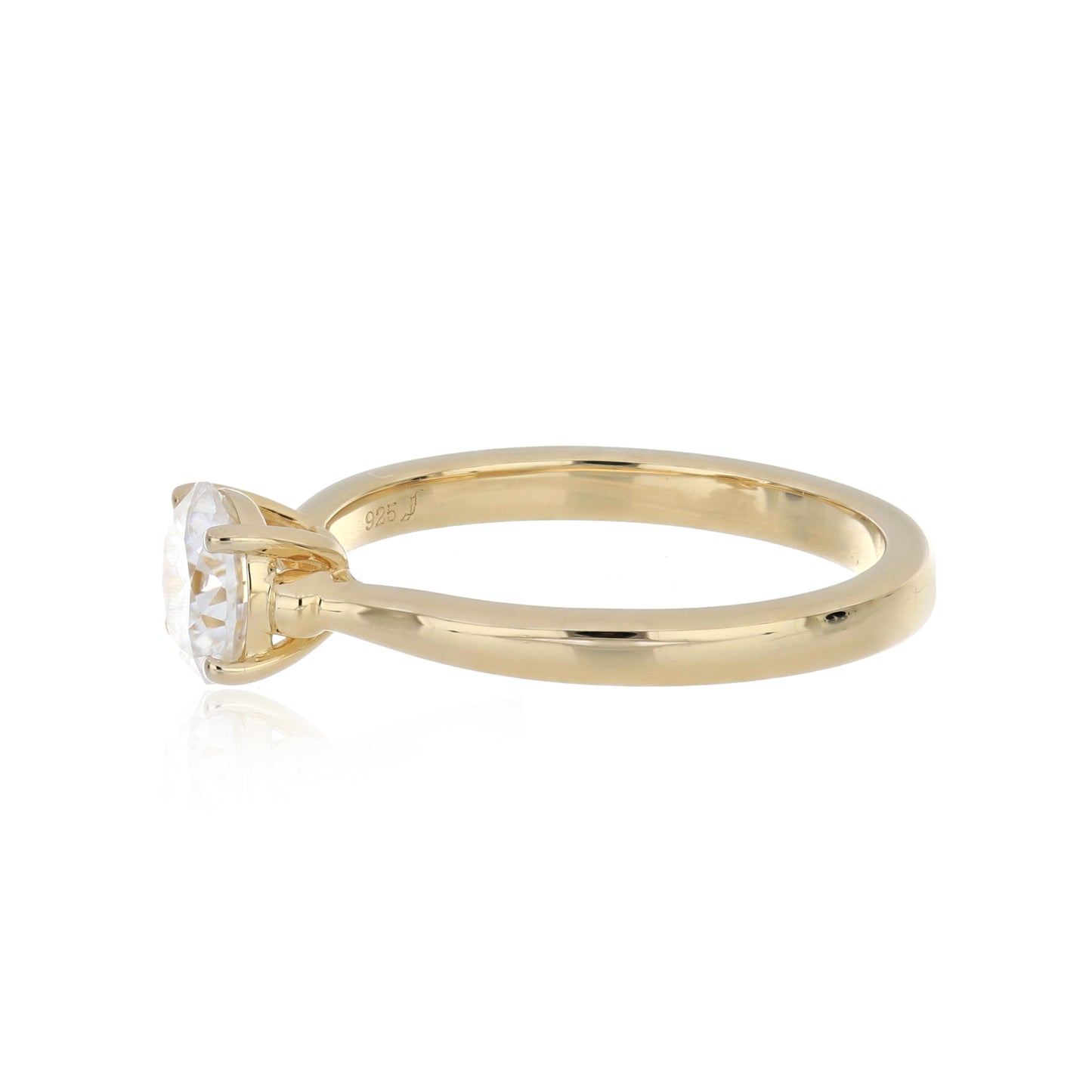 Moissanite 0.85 cwt. Ring in Sterling Silver with Yellow Gold Plated