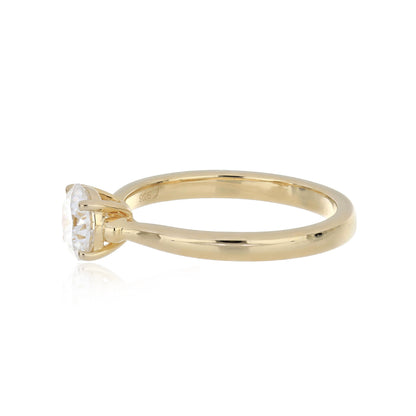 Moissanite 0.85 cwt. Ring in Sterling Silver with Yellow Gold Plated