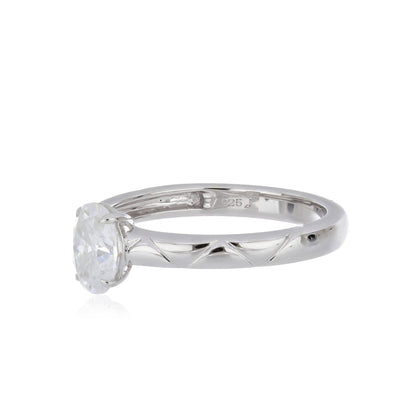Moissanite 0.86 ctw Ring in Sterling Silver