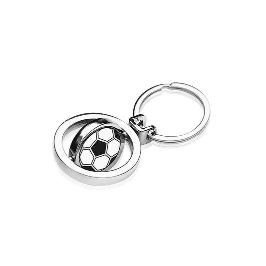 Soccer Keychain – Spinner Soccer Design – In Sterling Silver 925
