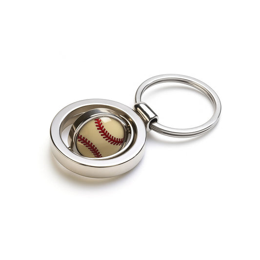 Softball Keychain – Spinner Softball Design– In Sterling Silver 925