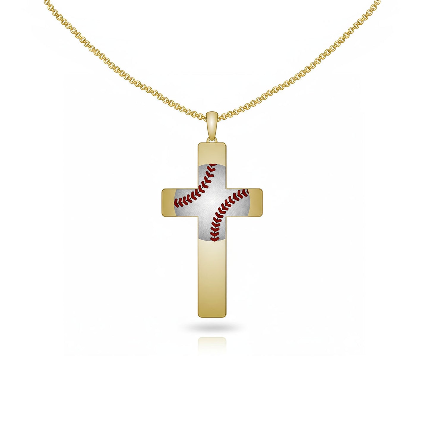 Softball pendant – Sports Enthusiast Cross – In Sterling Silver 925