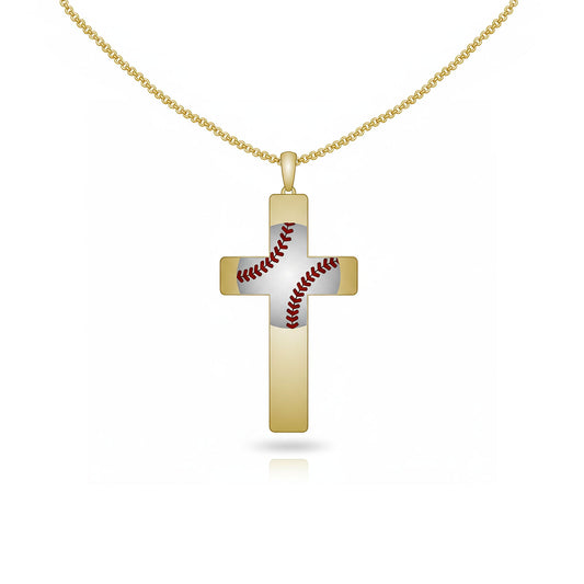 Softball pendant – Sports Enthusiast Cross – In Sterling Silver 925