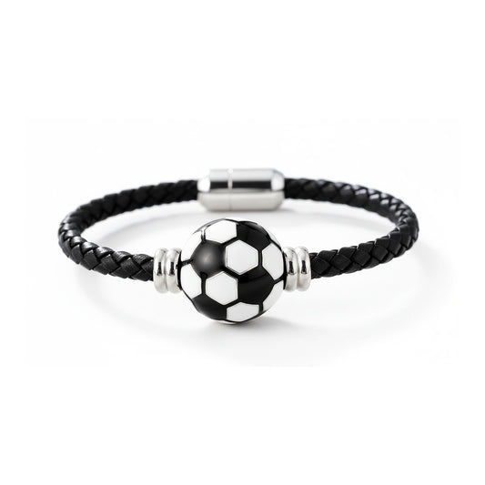Soccer Bracelet – Code Bracelet with Magnet Lock – In Sterling Silver 925