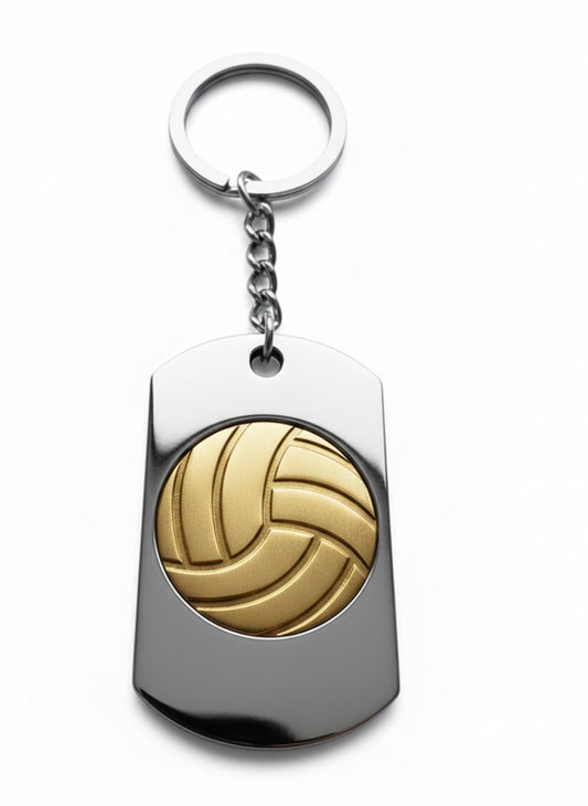 Volleyball Keychain– Sports Enthusiast Design– In Sterling Silver 925
